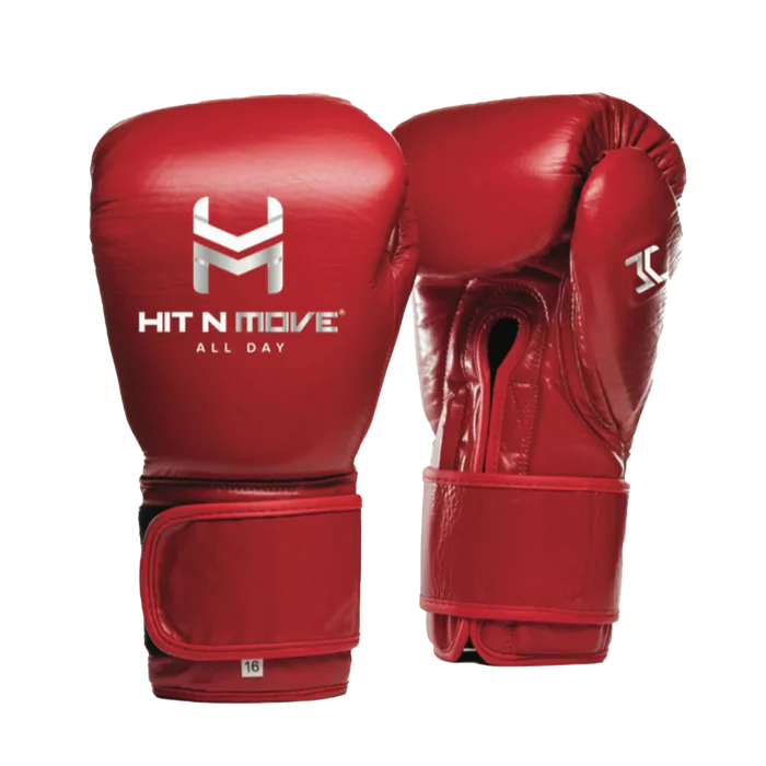 Gants de boxe Pro Balance, Rouge et Argent, Hit N Move