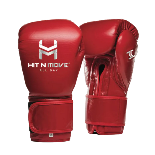 Gants de boxe Pro Balance, Rouge et Argent, Hit N Move