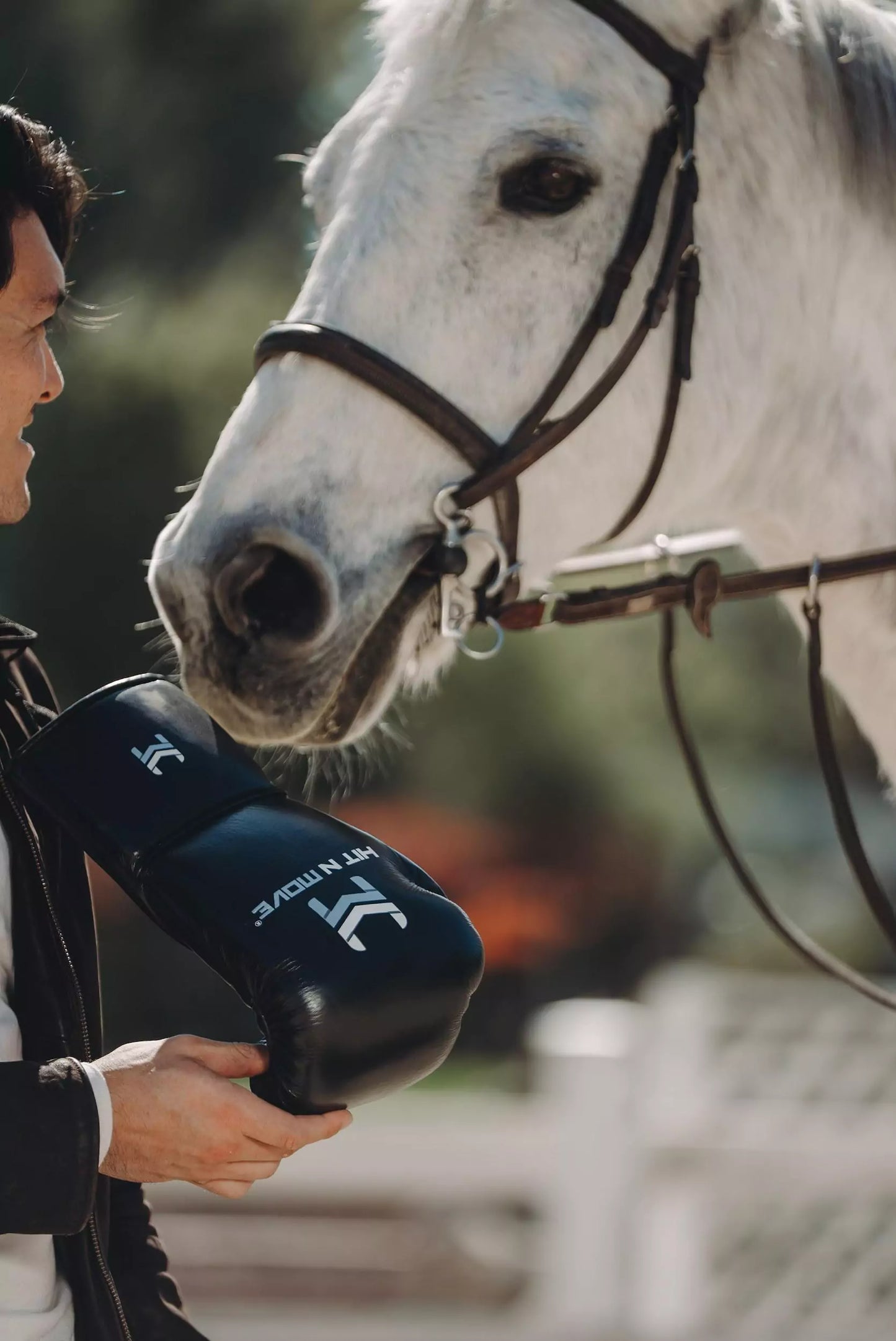 Gants de boxe Süvari, Crin de cheval authentique, Blanc, HIT N MOVE® 3