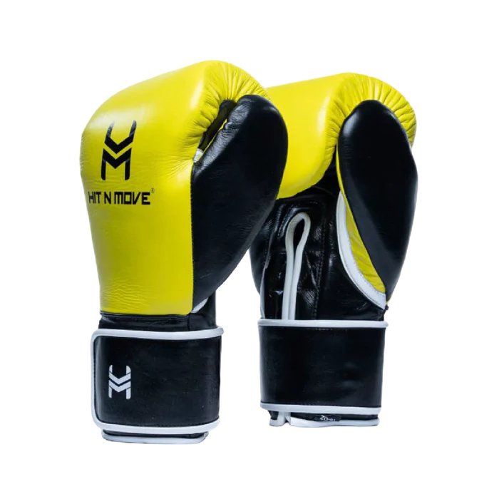 Gants de boxe Süvari, Crin de cheval authentique, Jaune et Noir, Hit N Move®