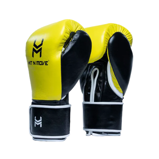 Gants de boxe Süvari, Crin de cheval authentique, Jaune et Noir, Hit N Move®