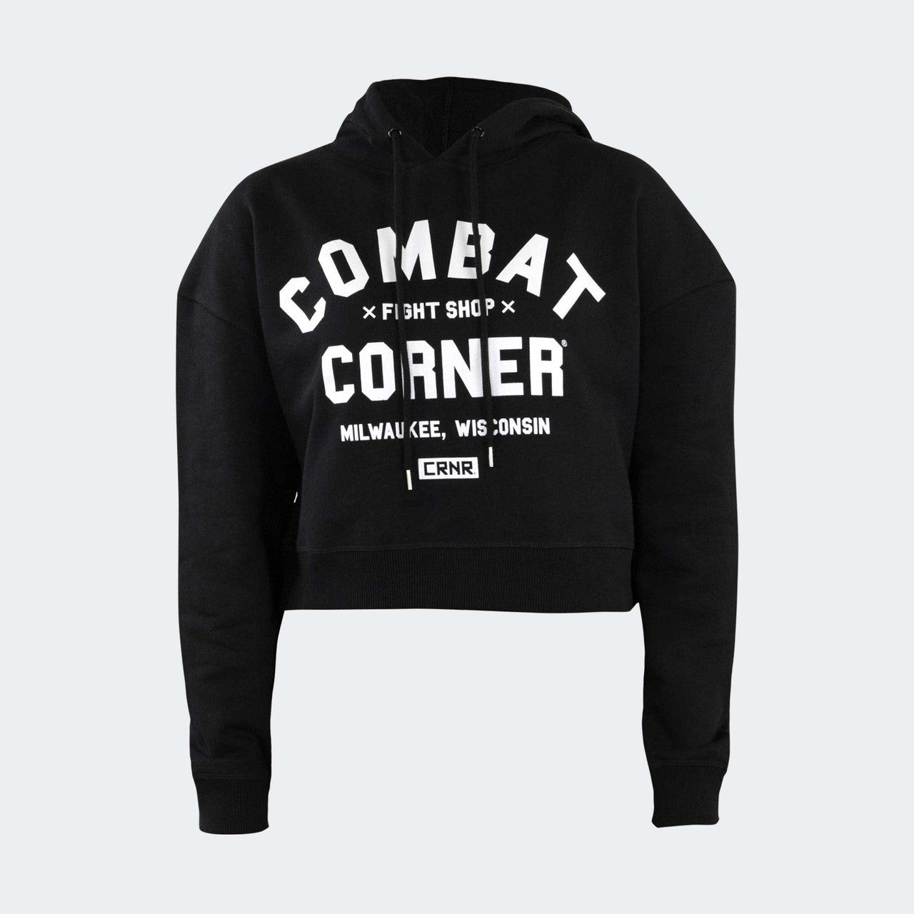 Sweat à capuche court pour femme Noir CRNR