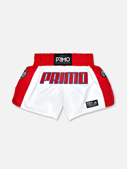 Short Muay Thai Trinity Rouge et Blanc PRIMO